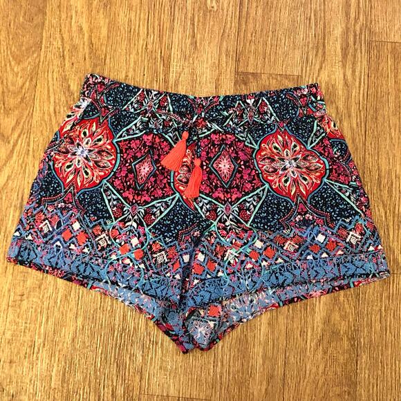GAP Floral Embroidered Pull on Multicolored Shorts with Tassel Ties Size Small - Picture 2 of 11